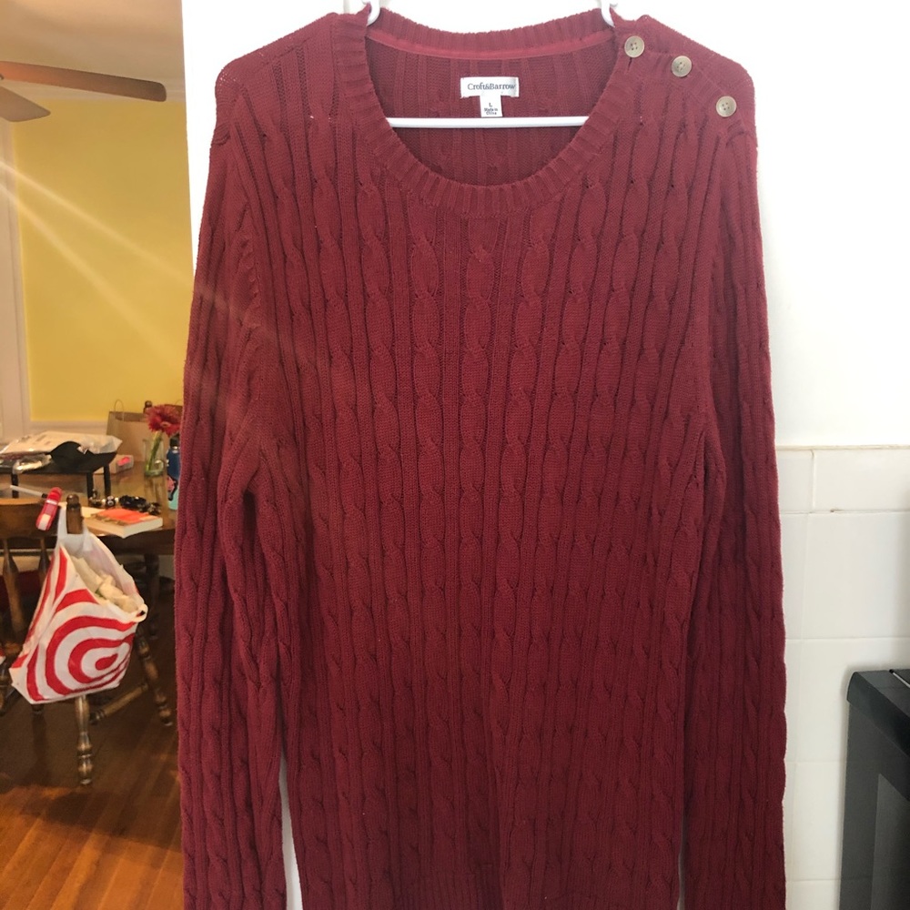 Three button knit sweater